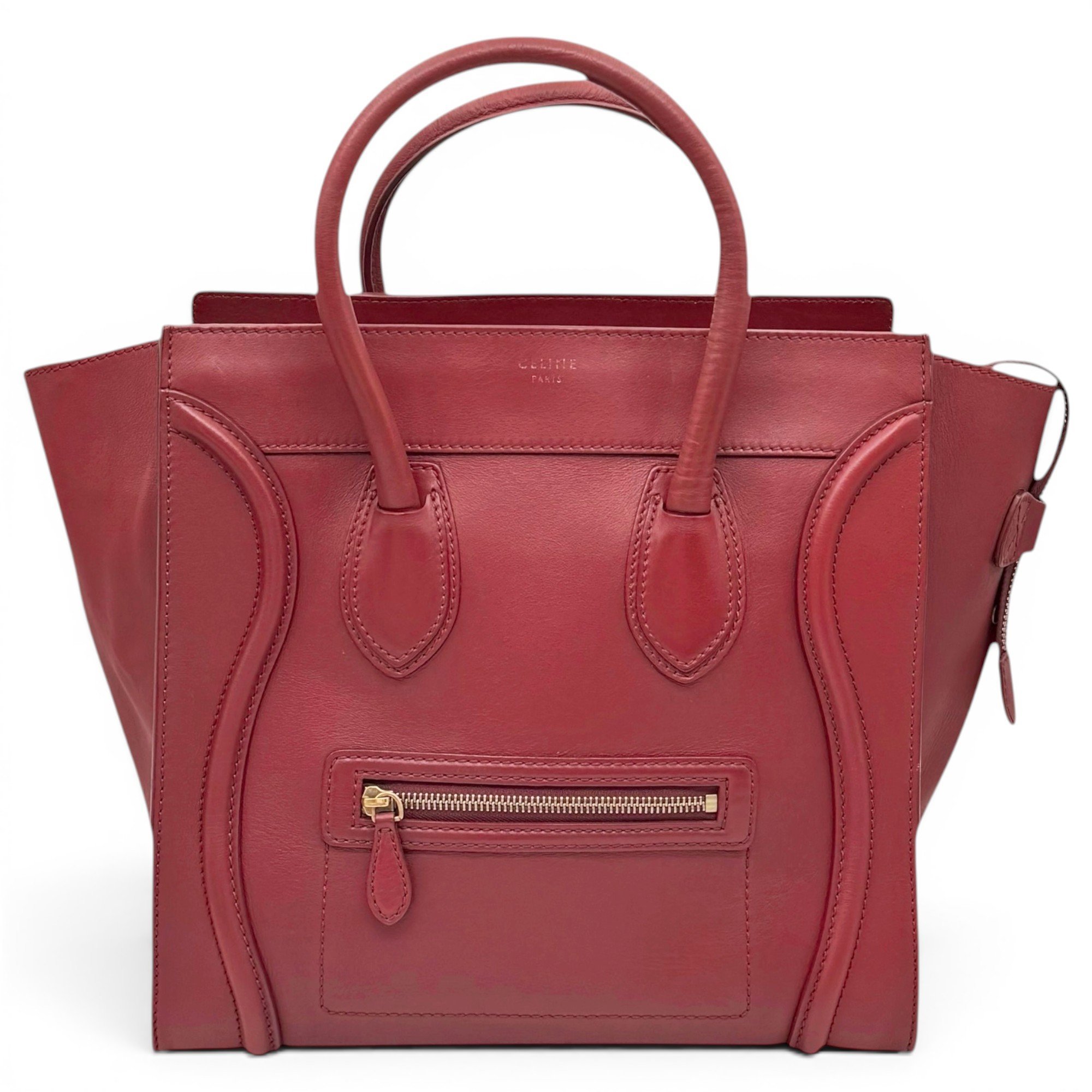 Luggage pony-style calfskin handbag