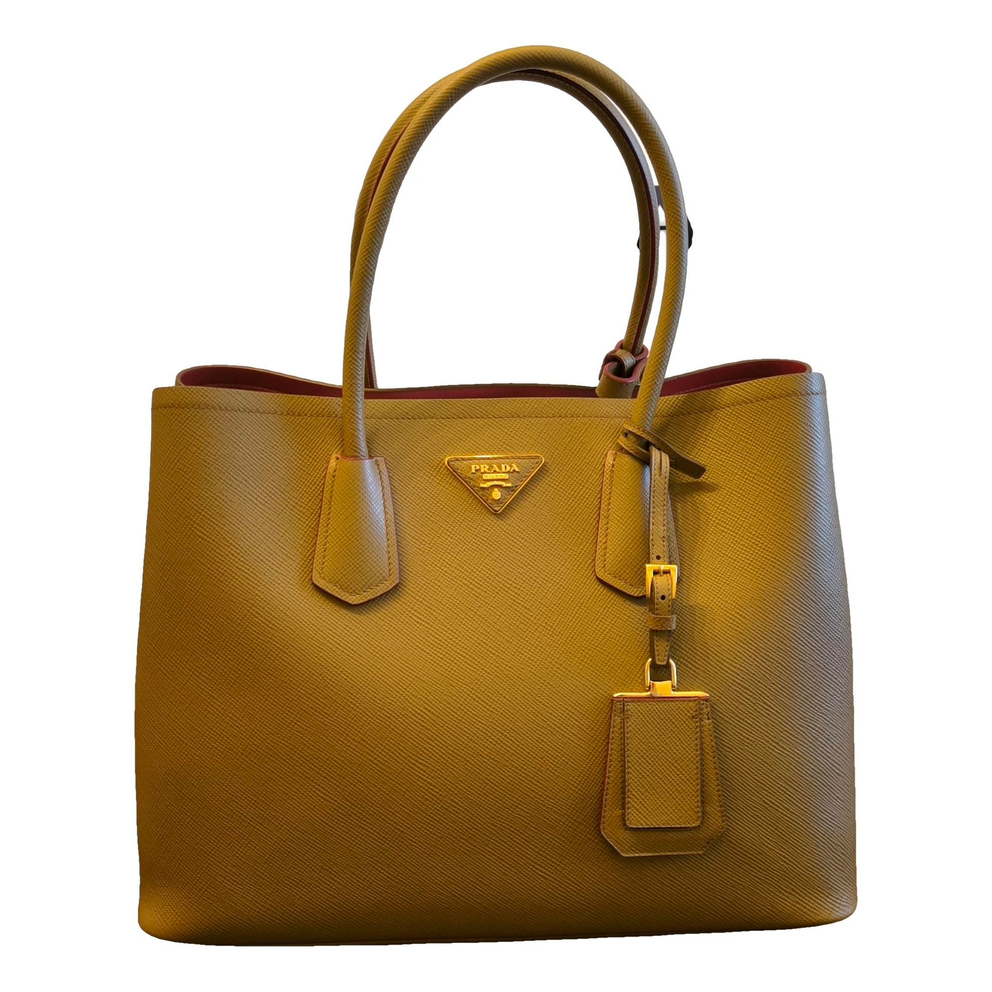 Double leather handbag