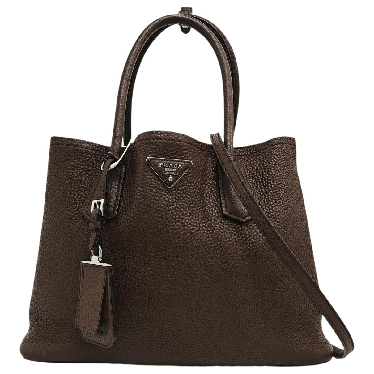 Double leather handbag