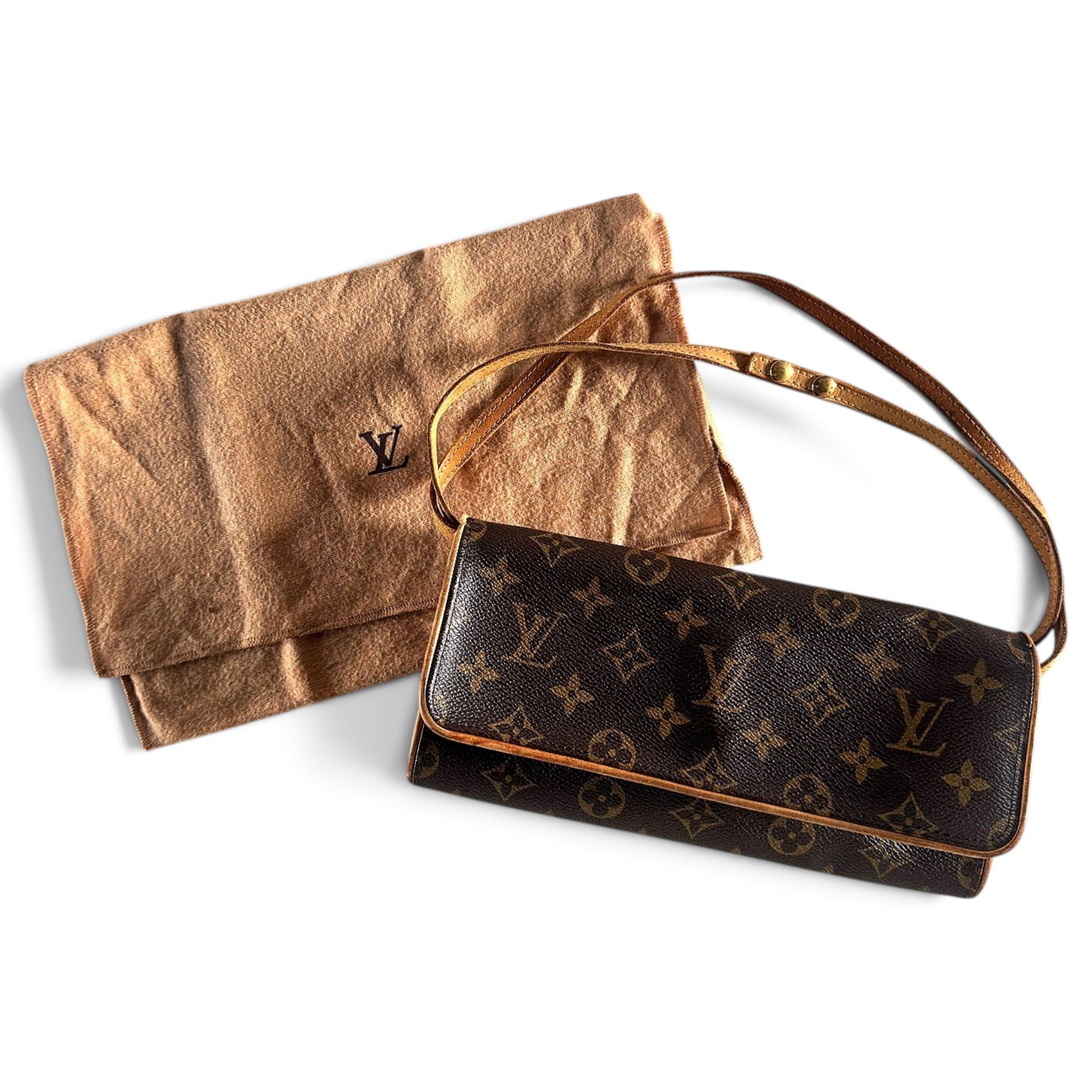 Twin leather crossbody bag