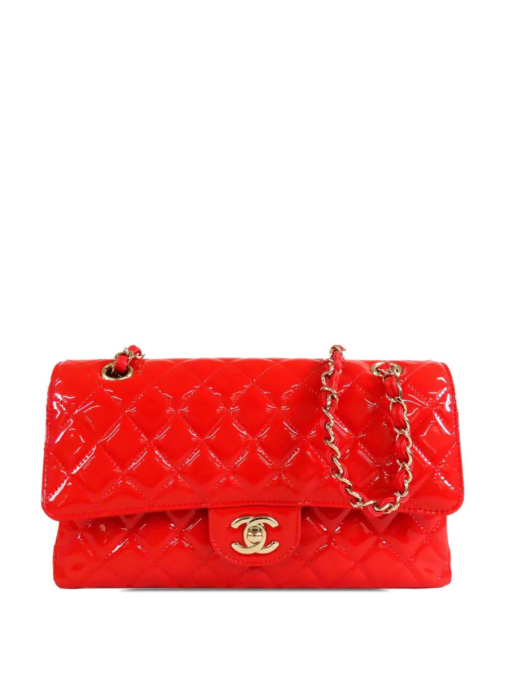2019 Medium Classic Patent Double Flap shoulder bag