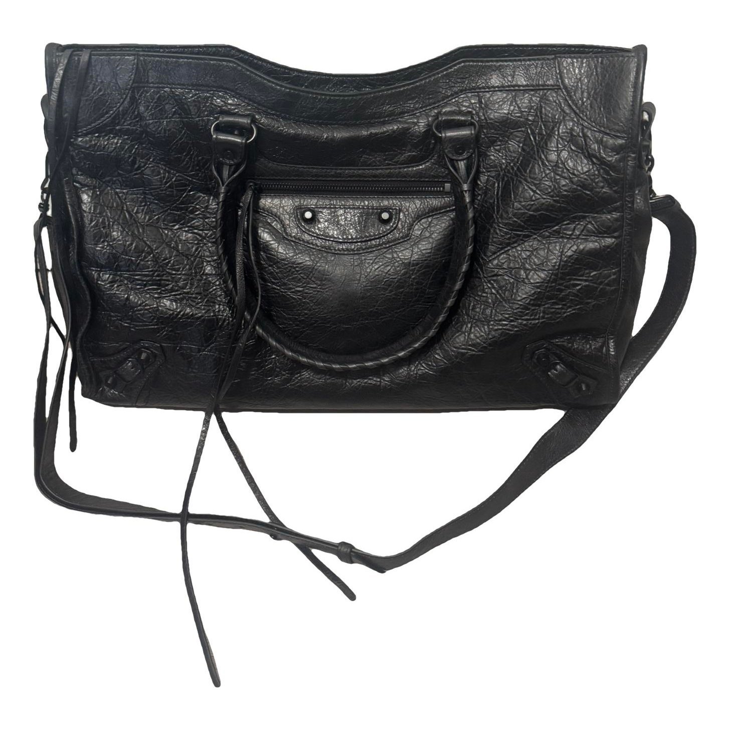 City leather handbag