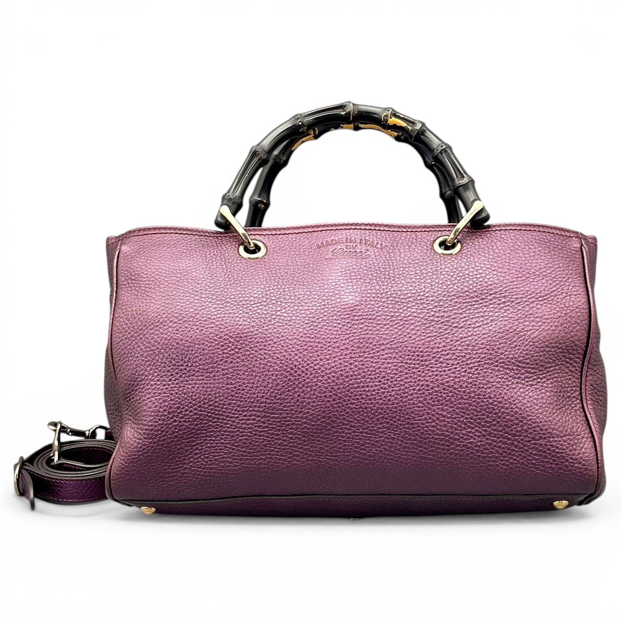 Bamboo Shopper leather handbag