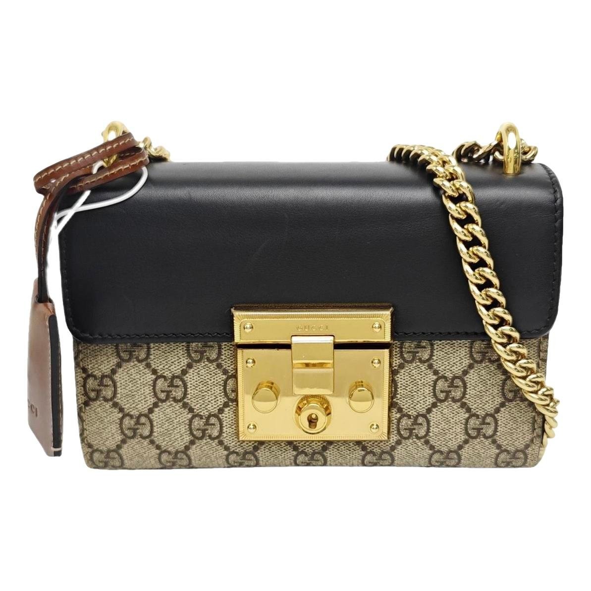 Padlock leather handbag