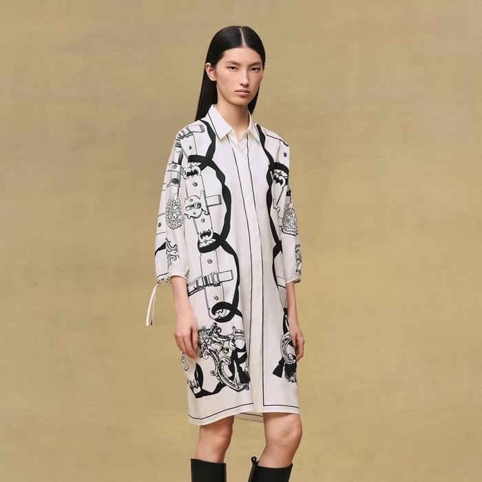 Blanc Nacre "Ferronnerie Remix" Shirt Dress