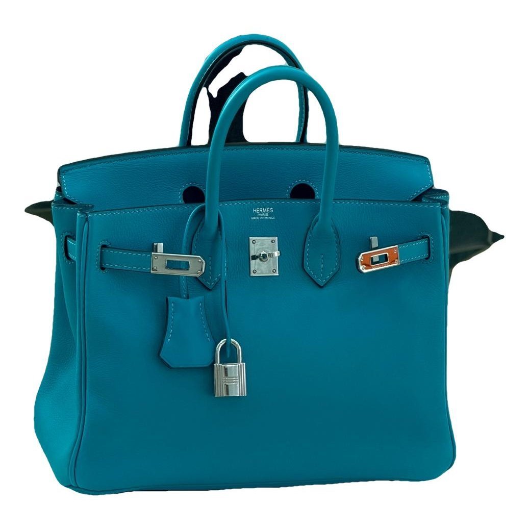 Hermes Birkin 25 Handbag Turquoise