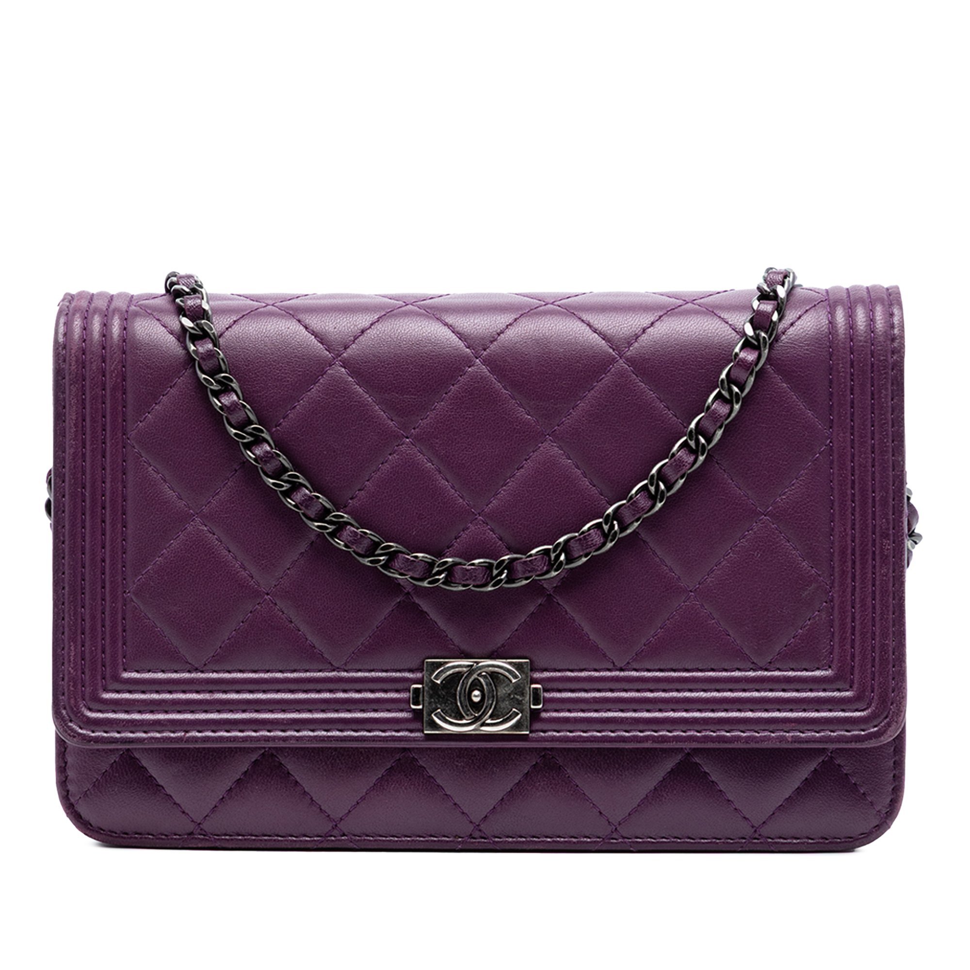 Wallet On Chain leather handbag