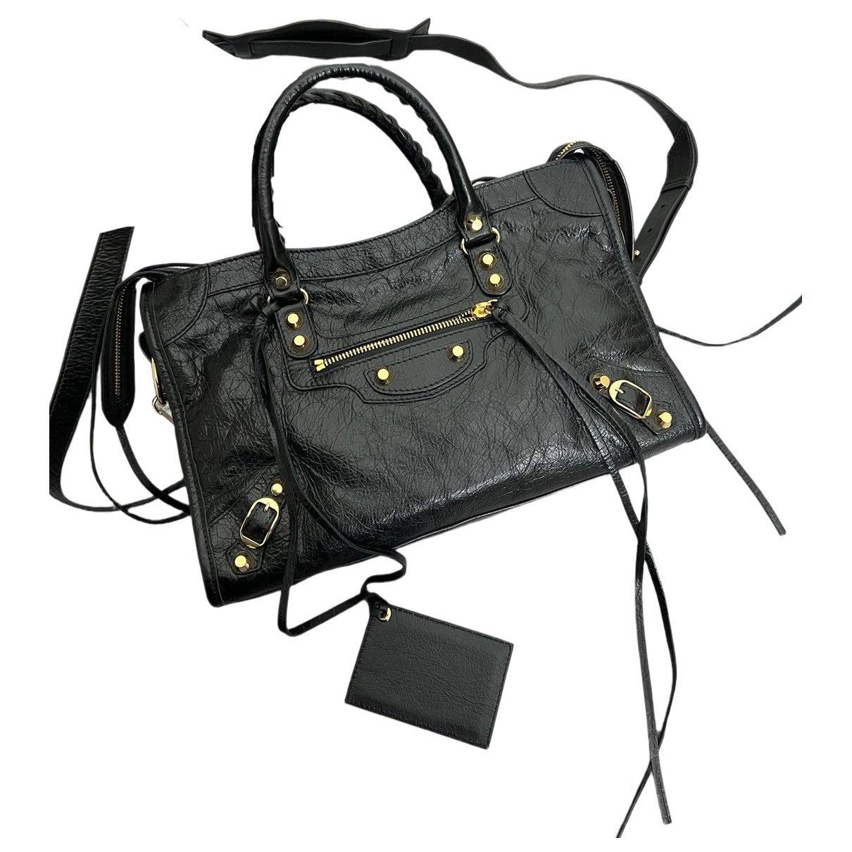 City leather handbag