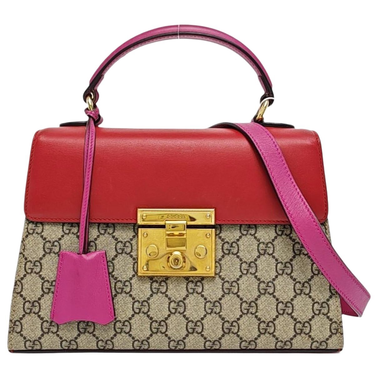Padlock leather handbag