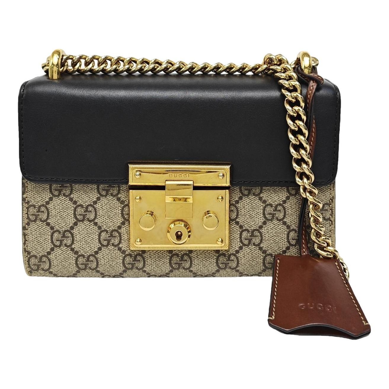 Padlock leather handbag