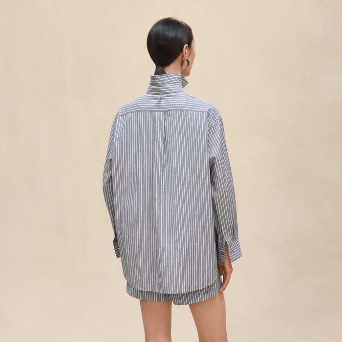 Bleu Denim Embroidered Blouse