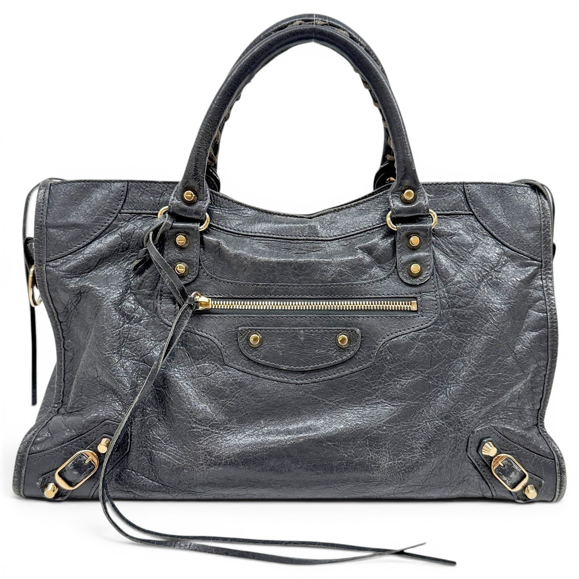City leather handbag