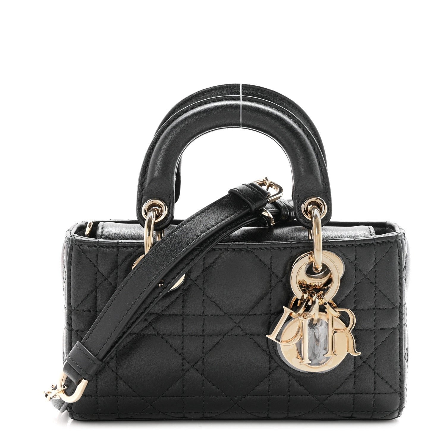 Christian Dior Lambskin Cannage Micro Lady D-Joy Black