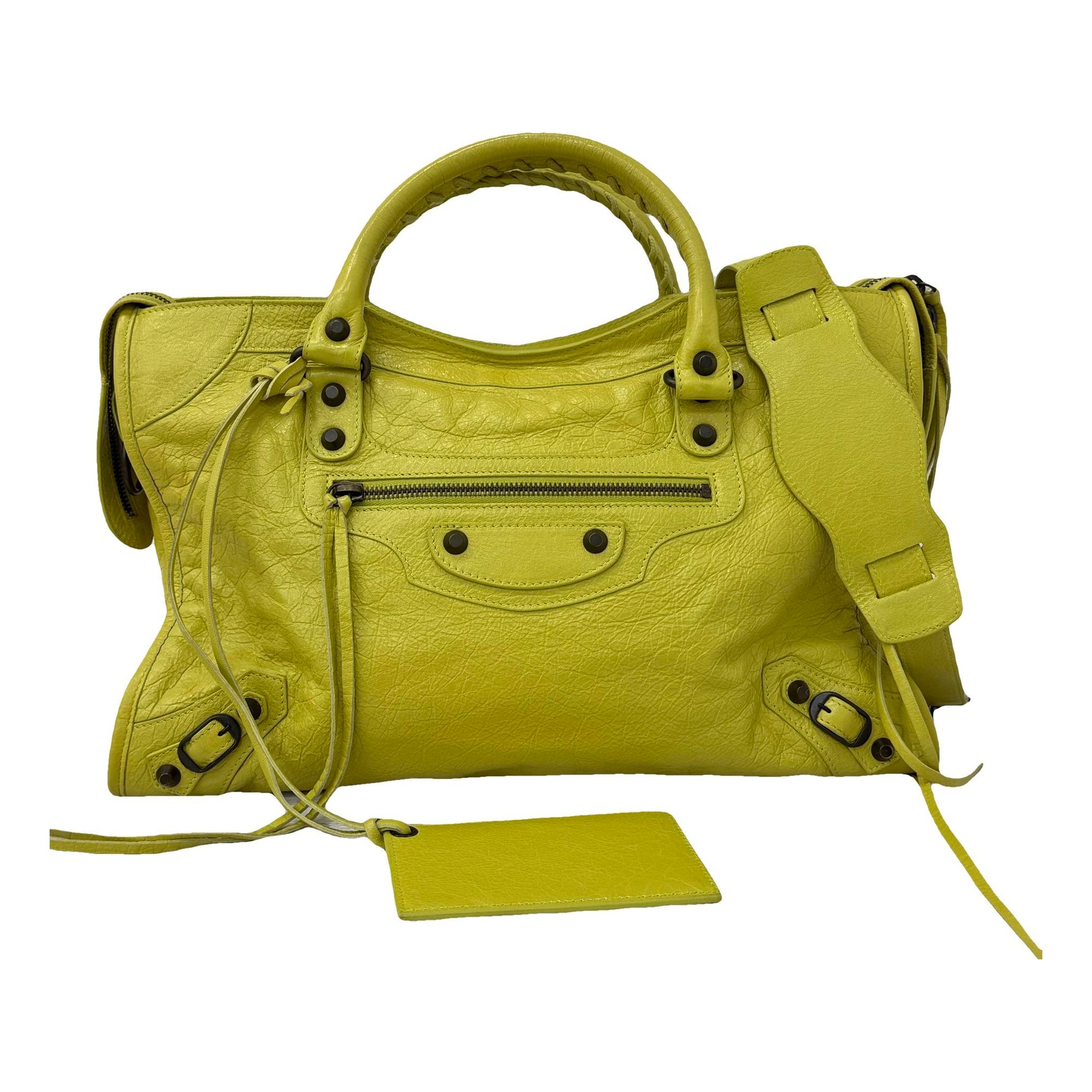 City leather handbag