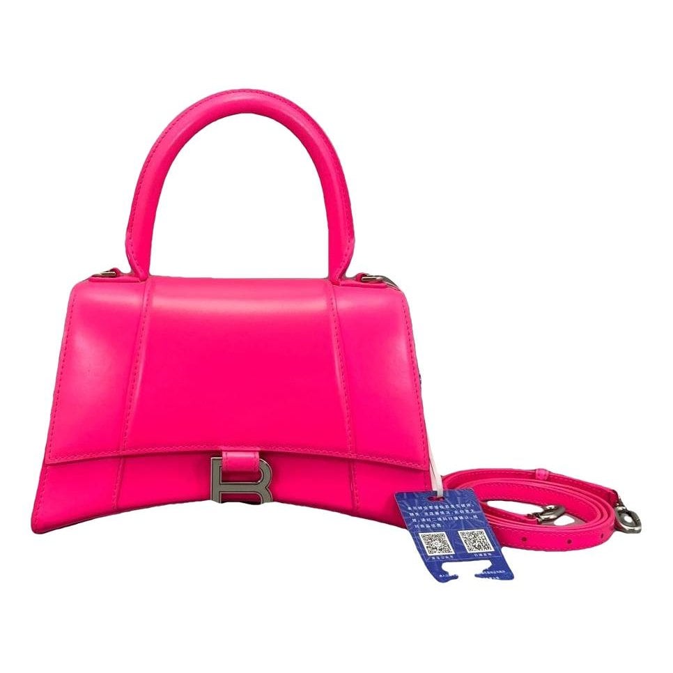 Hourglass leather handbag