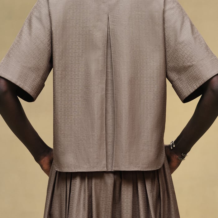 Cropped Polo Blouse