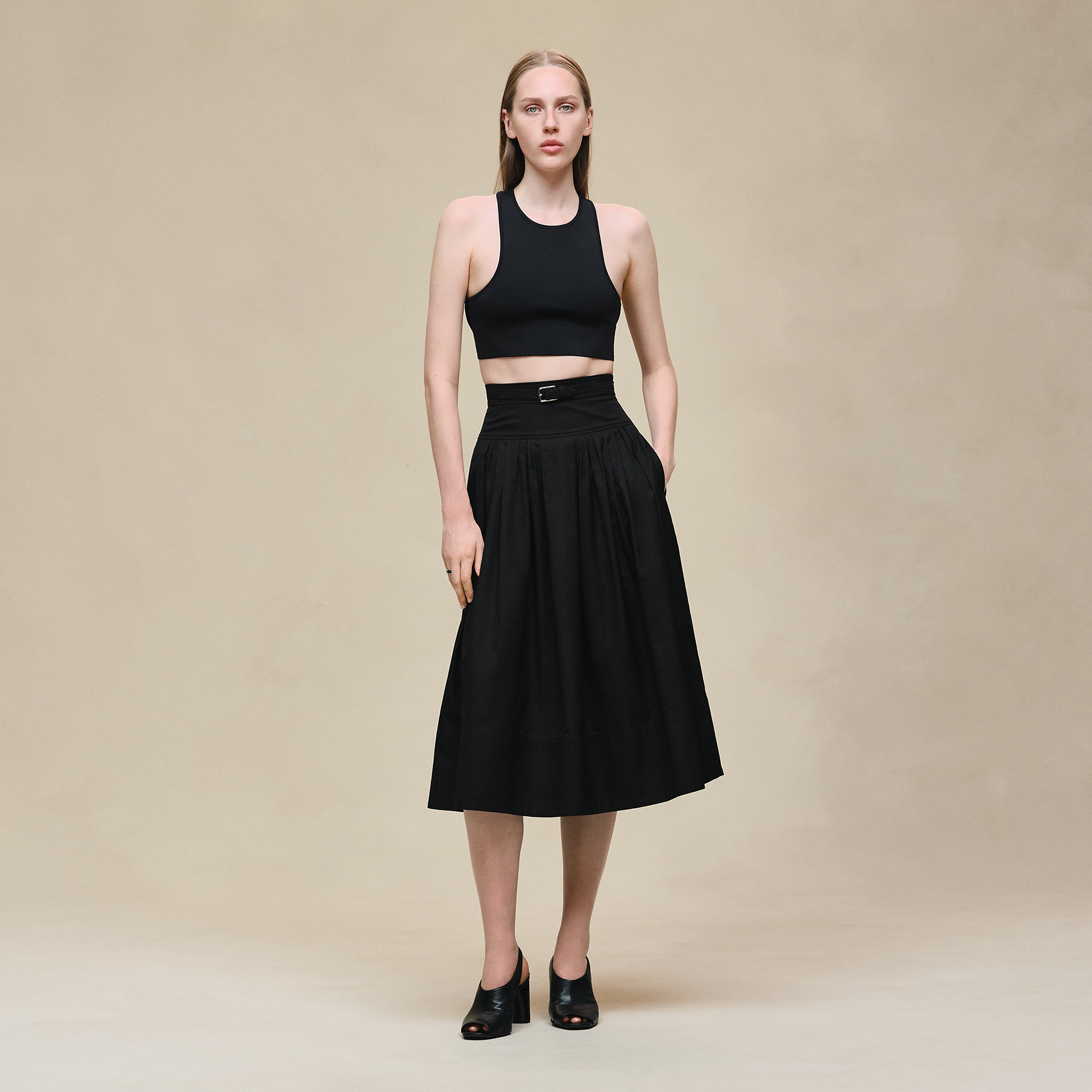 "Mosaique" pleated skirt with basque