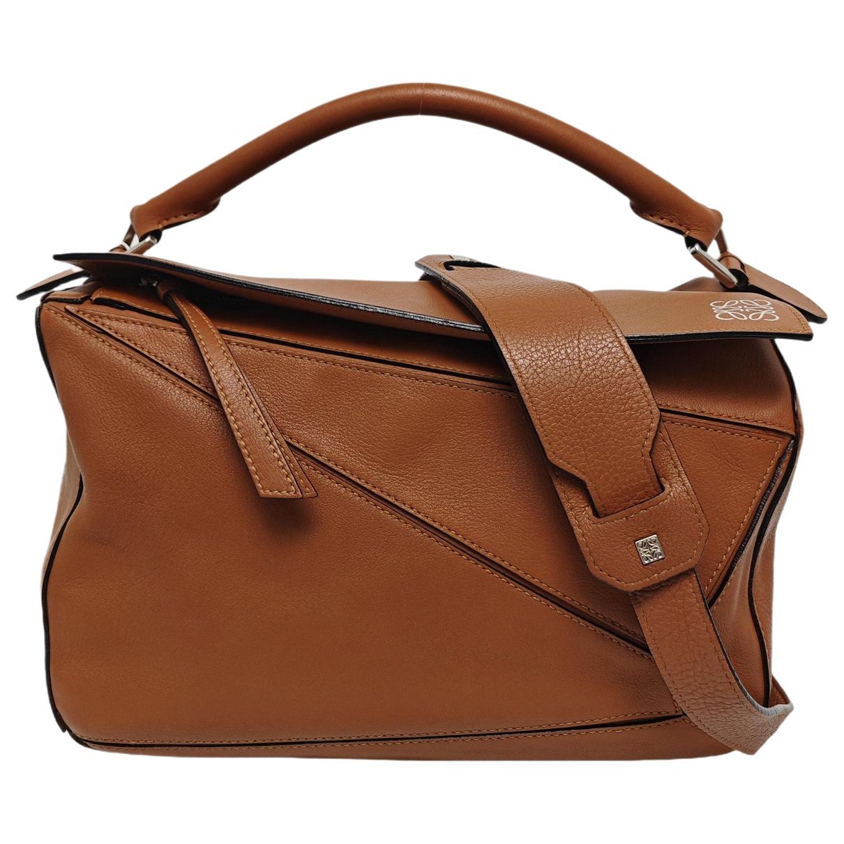 Puzzle leather handbag