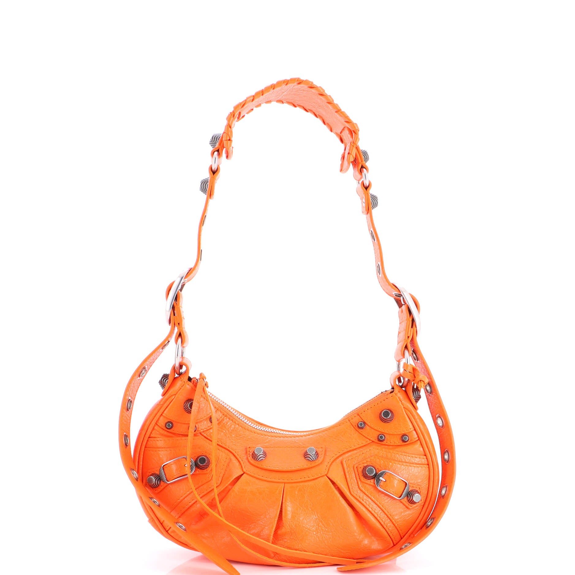 Le Cagole Giant Studs Shoulder Bag Leather XS