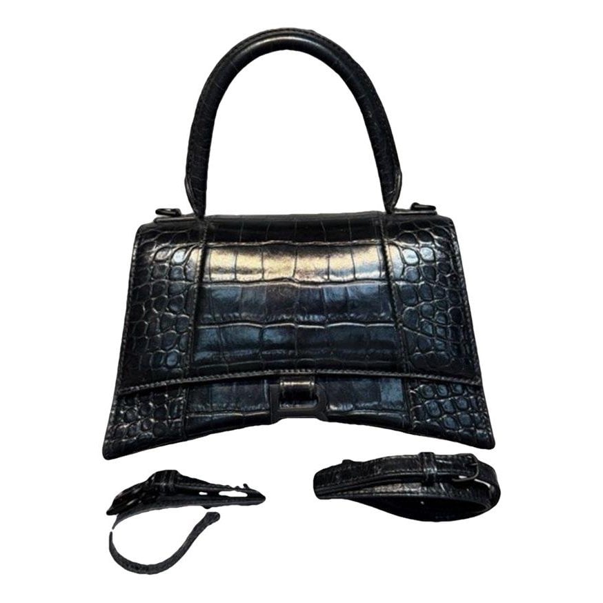 Hourglass leather handbag