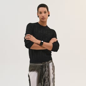 Pull manches longues motif « H »
