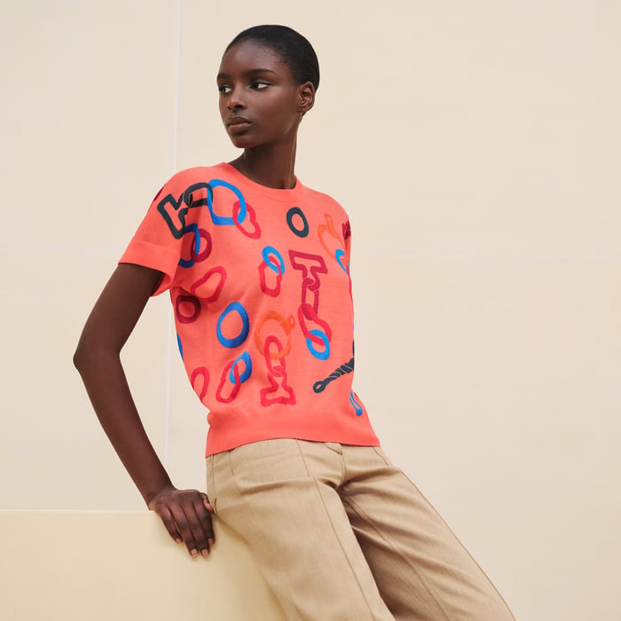 Rose Baie "Effet Kaleidoscope" Short-sleeve Sweater