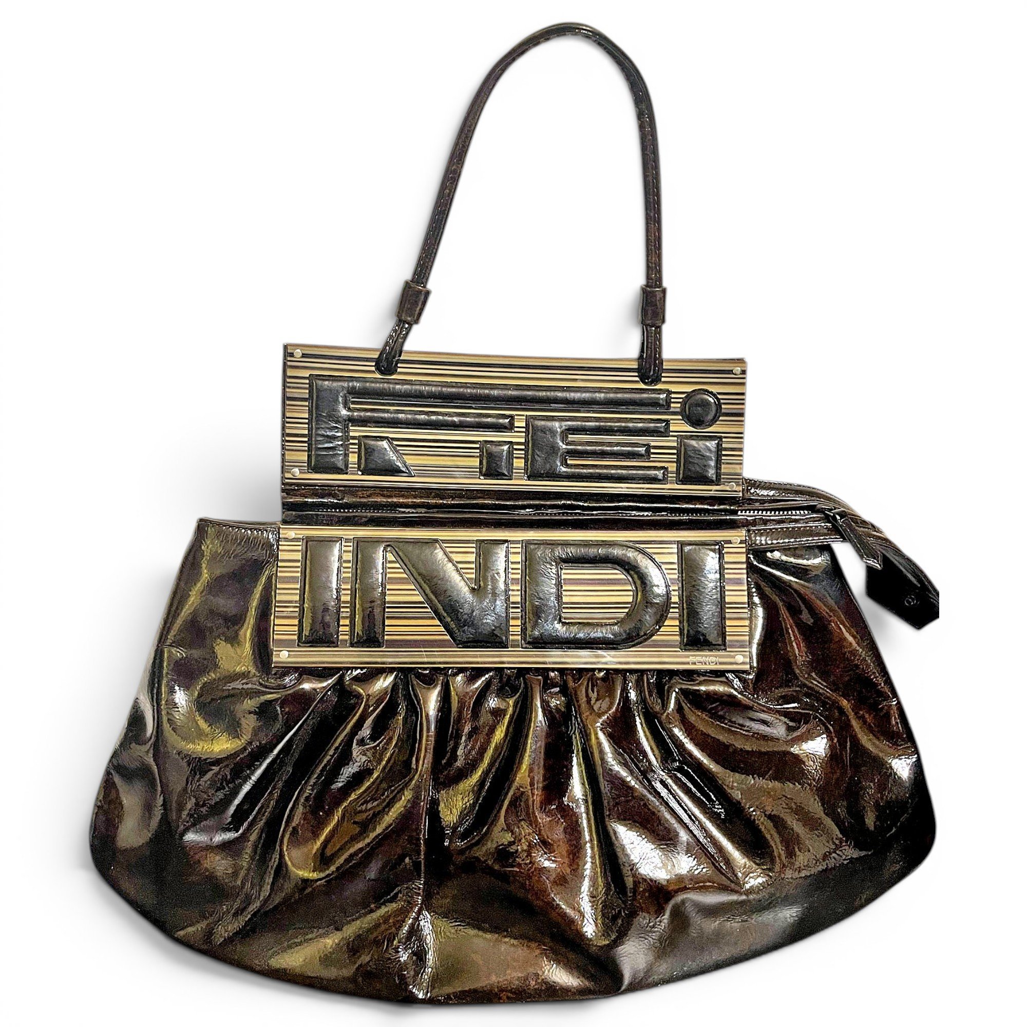 Patent leather handbag