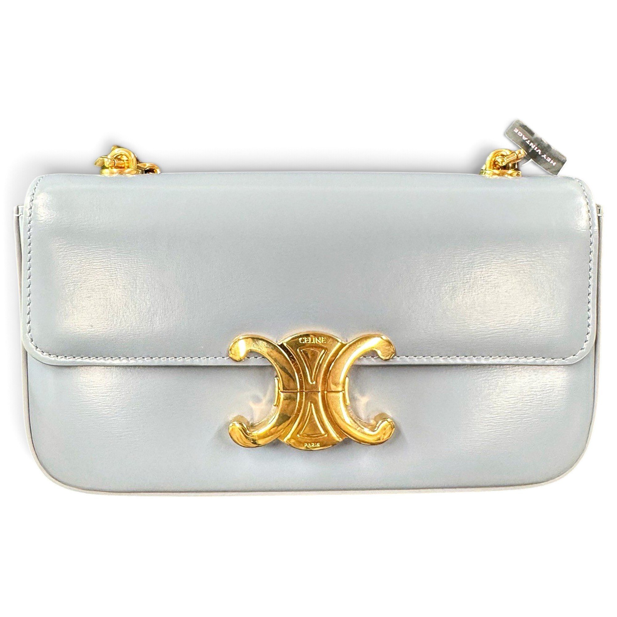 Triomphe chain leather handbag