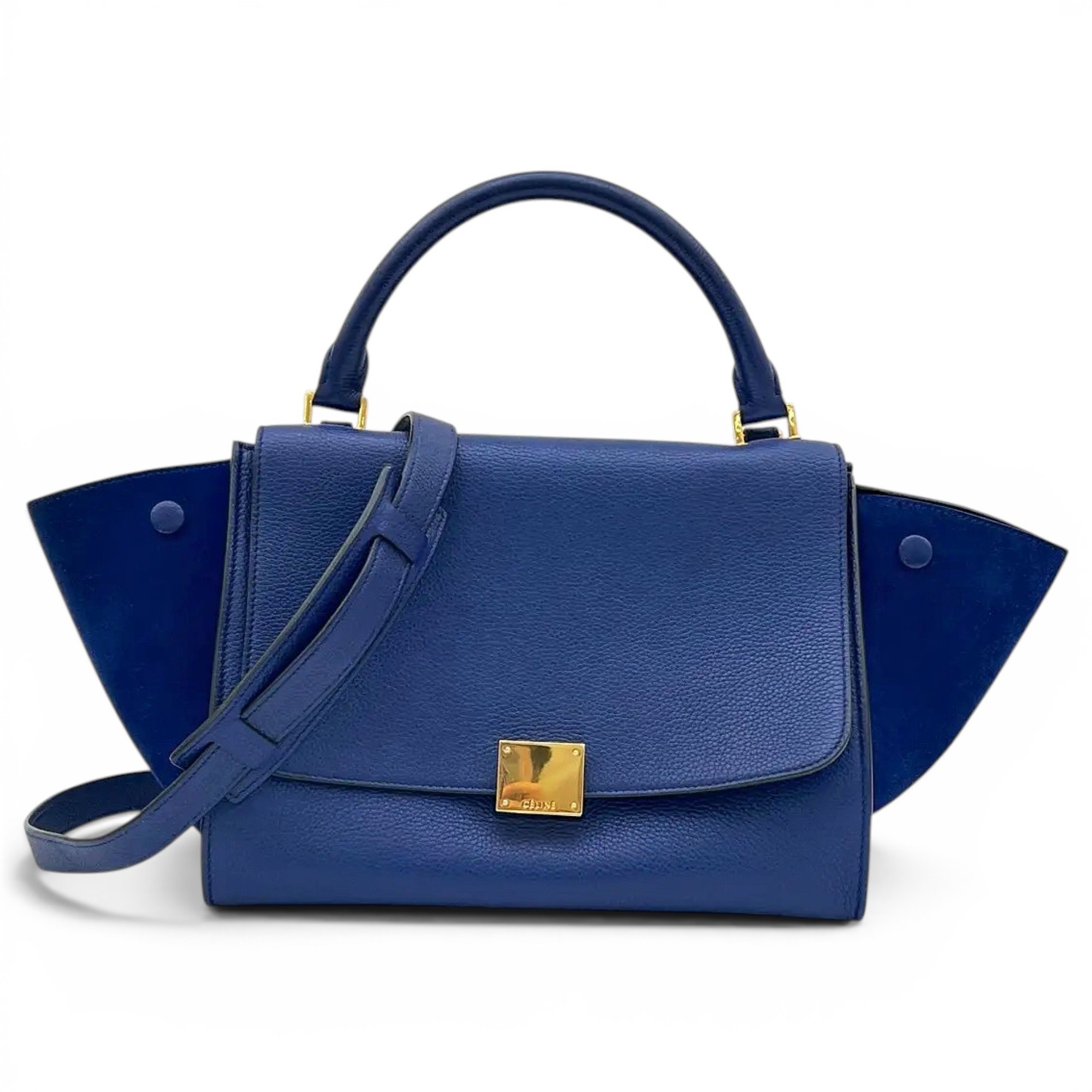 Trapèze leather handbag