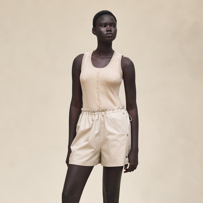 Beige Pierre d'Istrie Shorts With Elastic Waist