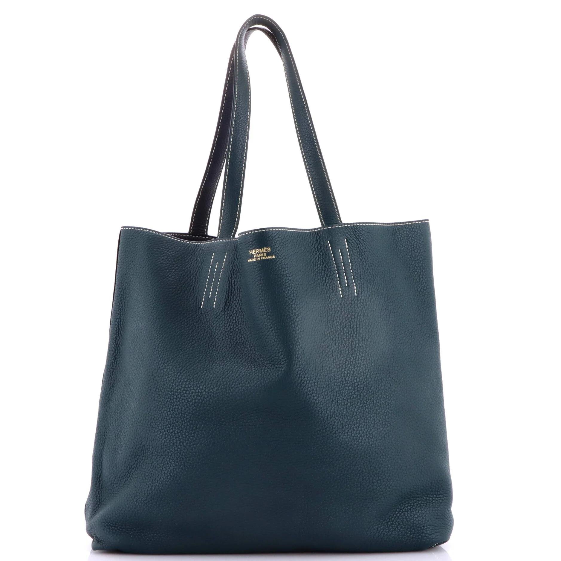 Double sens leather tote