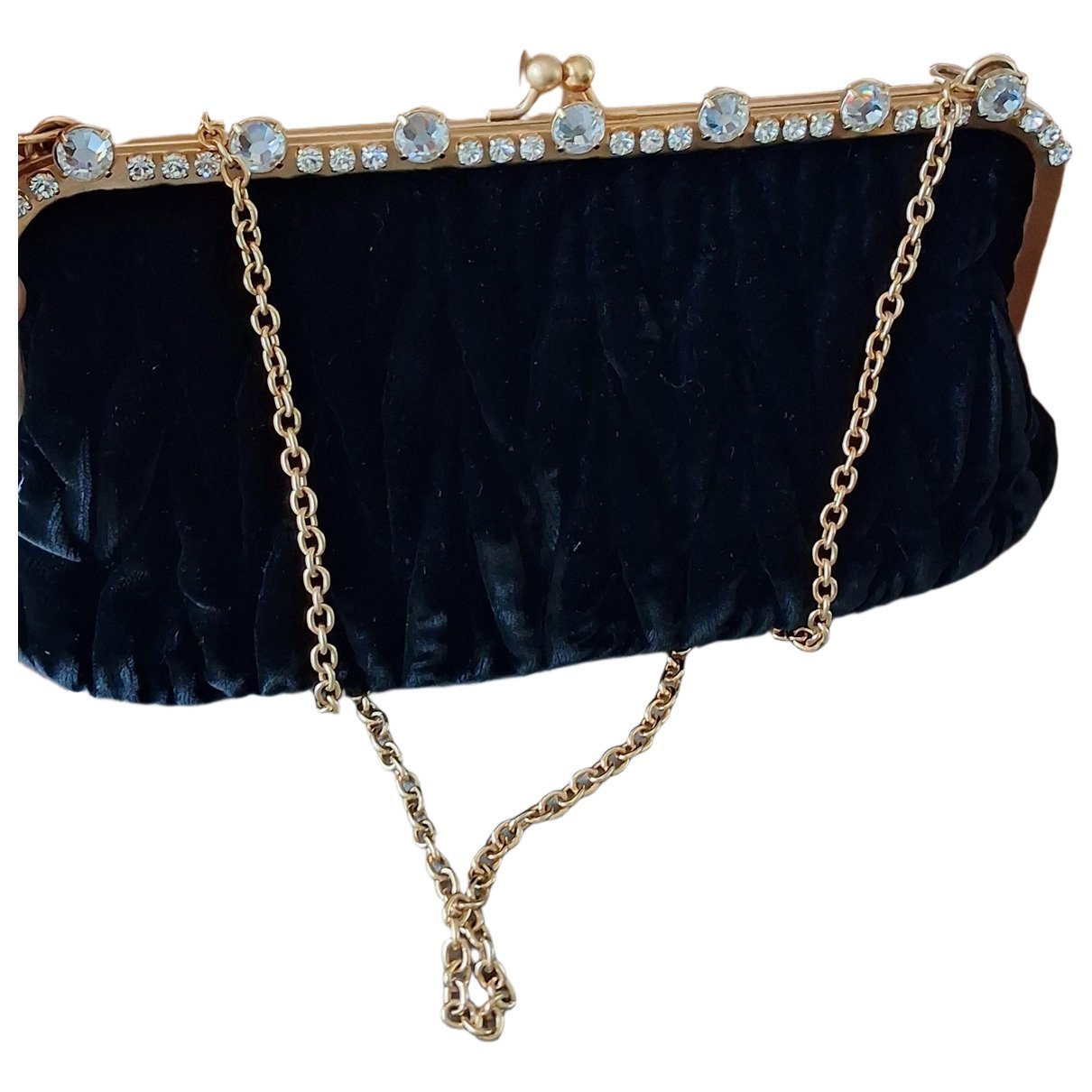 Miu Miu Miu Crystal velvet clutch bag