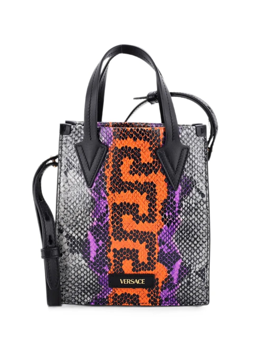 Convertible Python Embossed Leather Mini tote bag