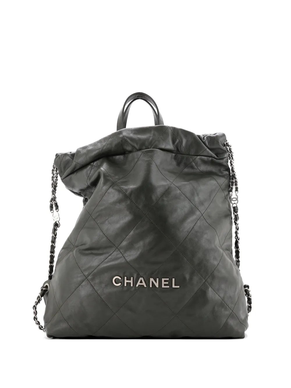 22 Chain Quilted Calfskin Large backpack