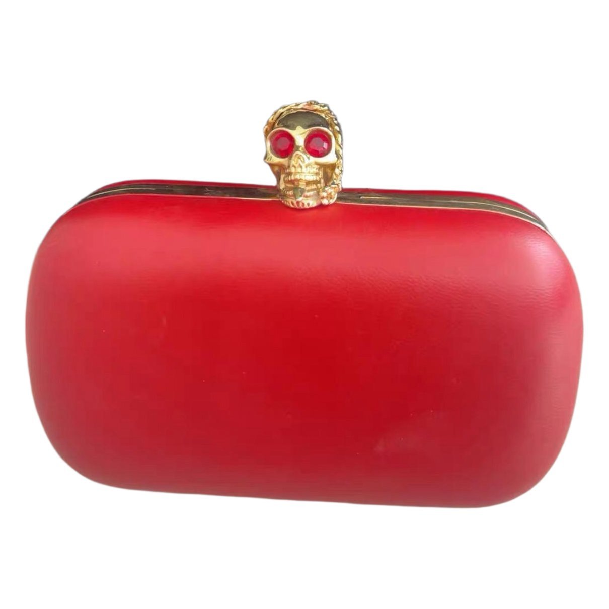 Alexander McQueen Skull leather clutch bag