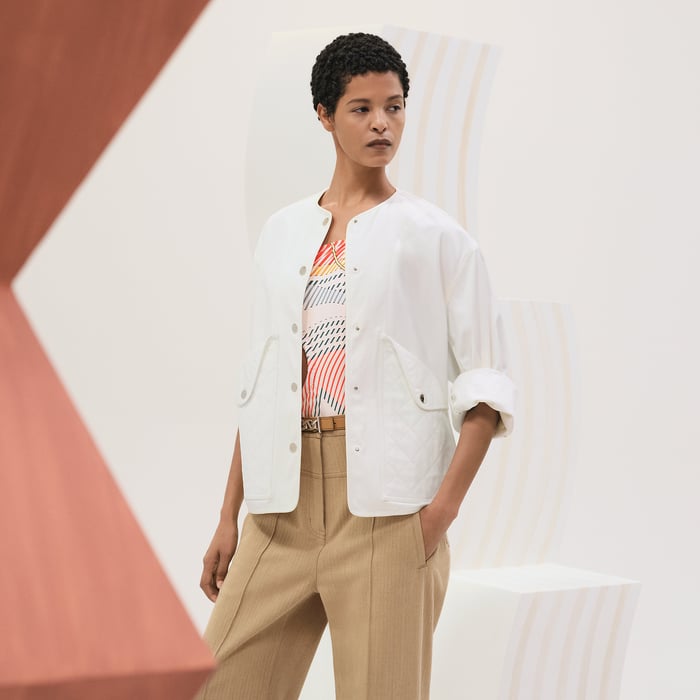 Blanc Naturel Jacket With Equestrian Details