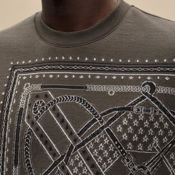 Taupe "Parcours Sans Faute Bandana" Crewneck Sweater