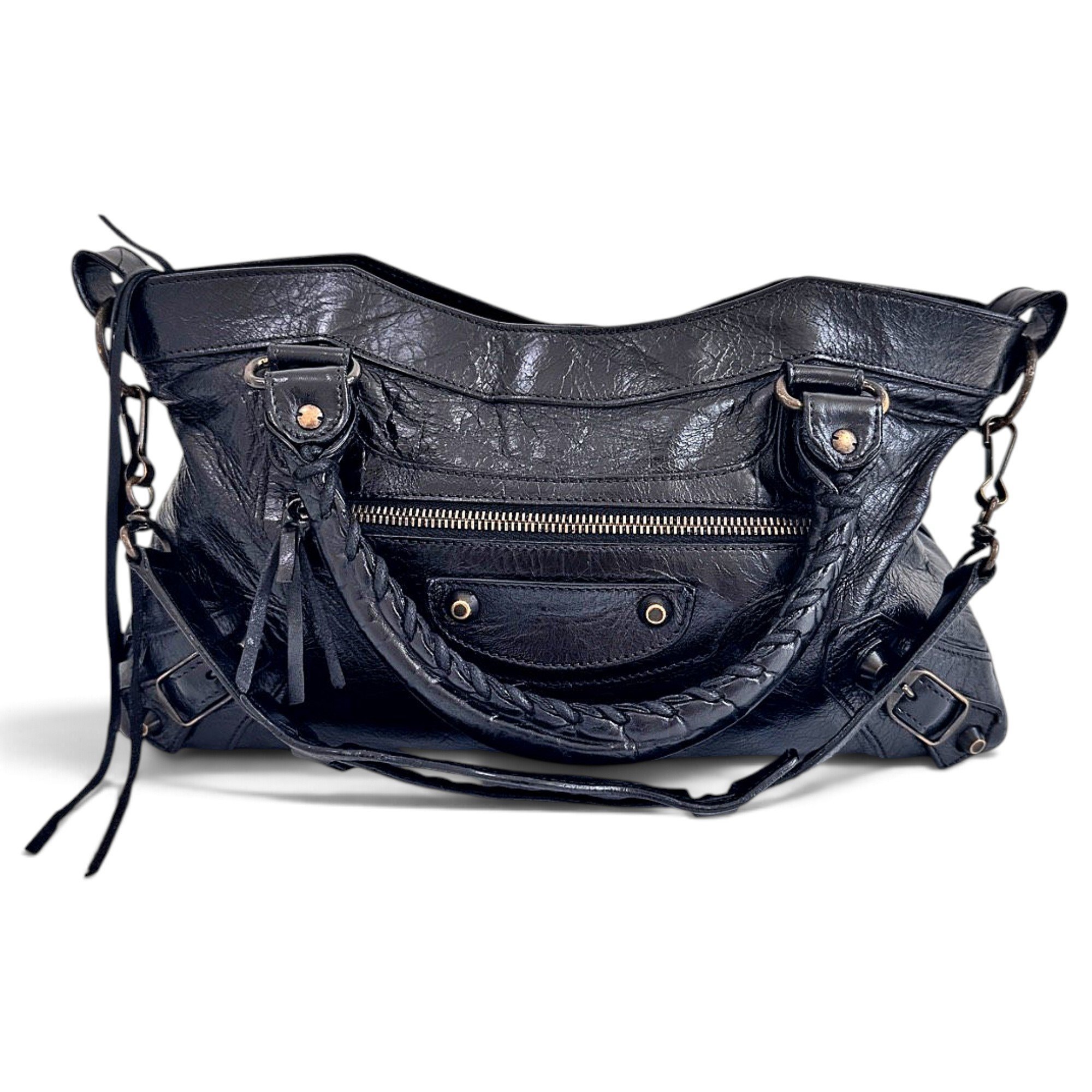 City leather handbag