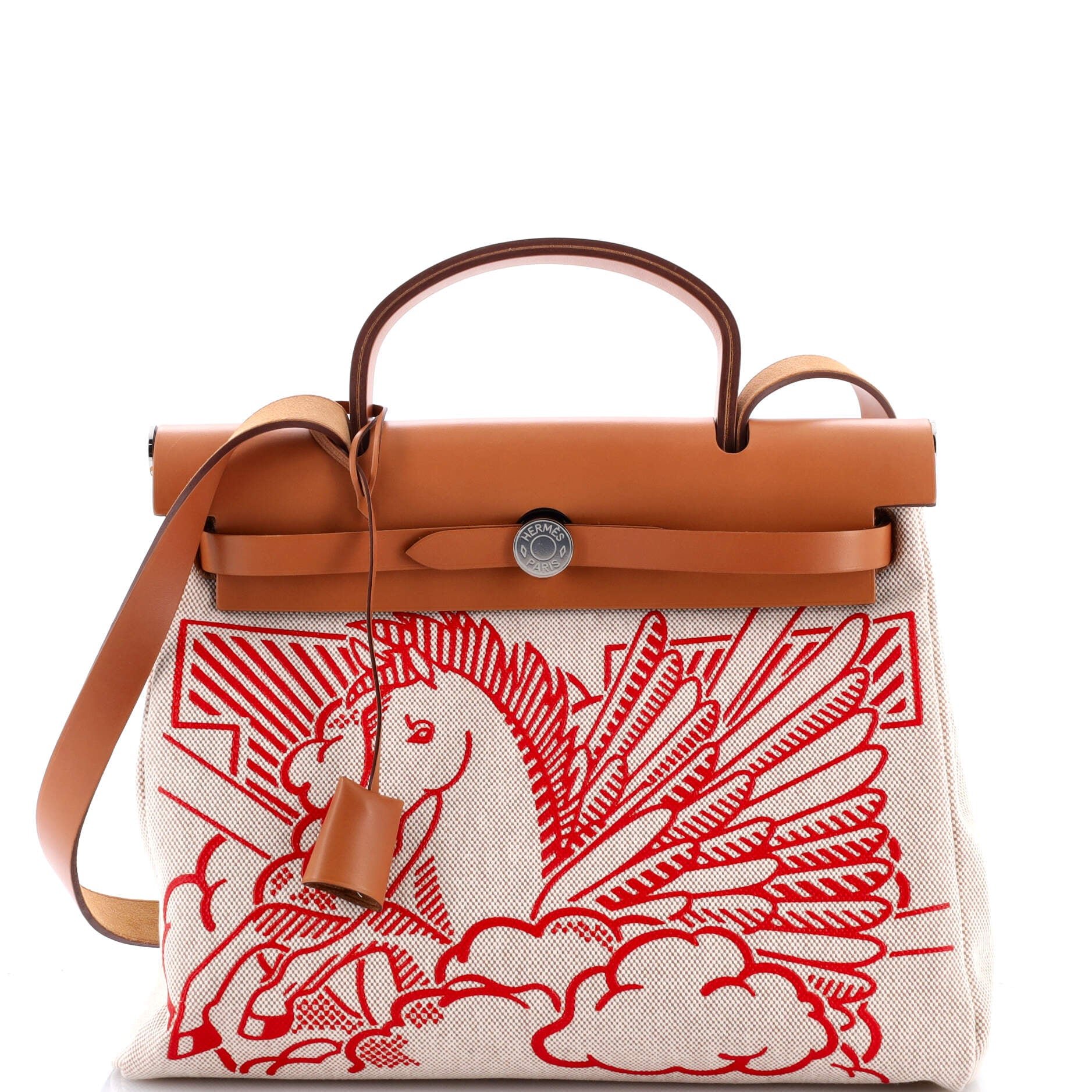 Hermes Herbag Zip Pegase Pop Toile and Leather 31
