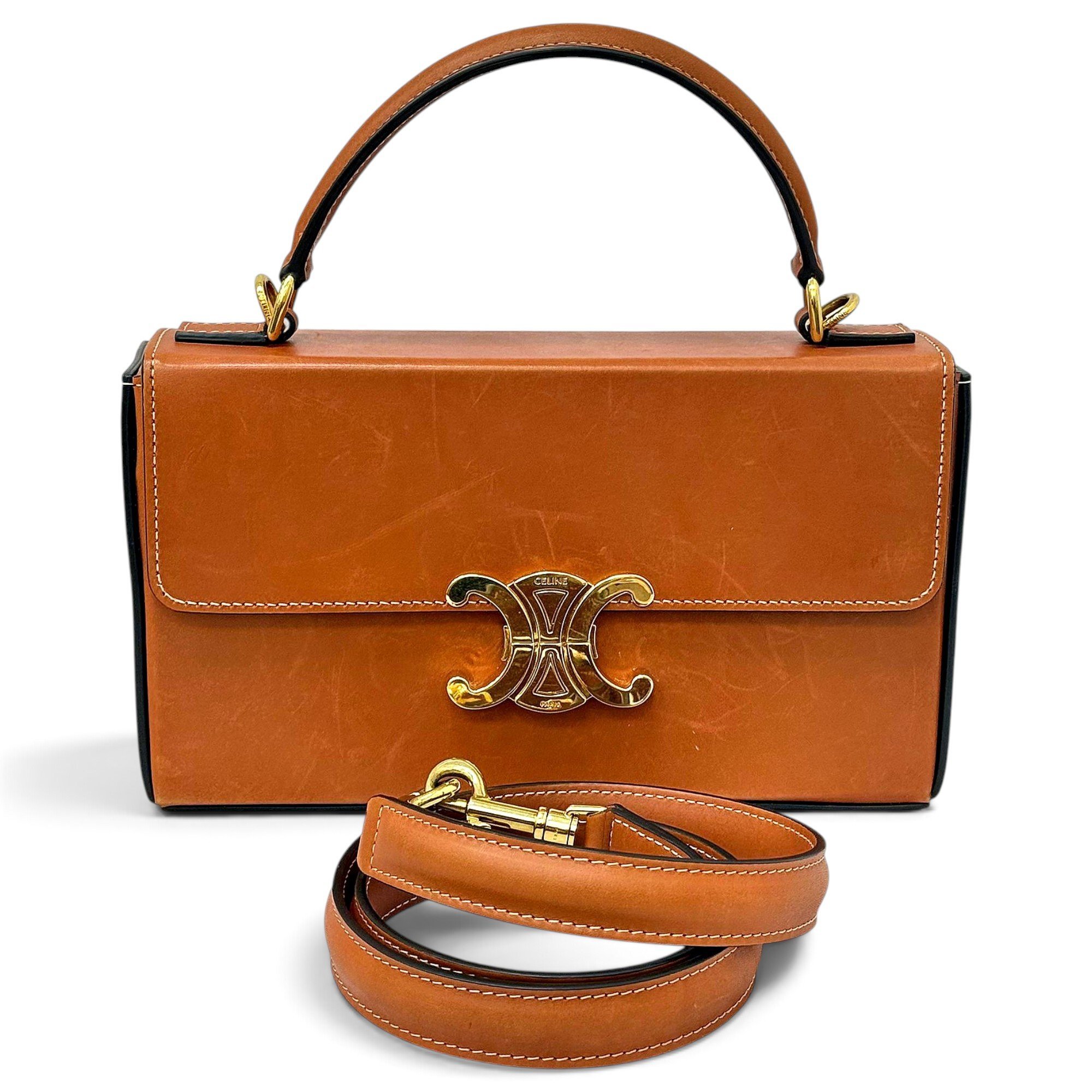 Triomphe Long leather handbag
