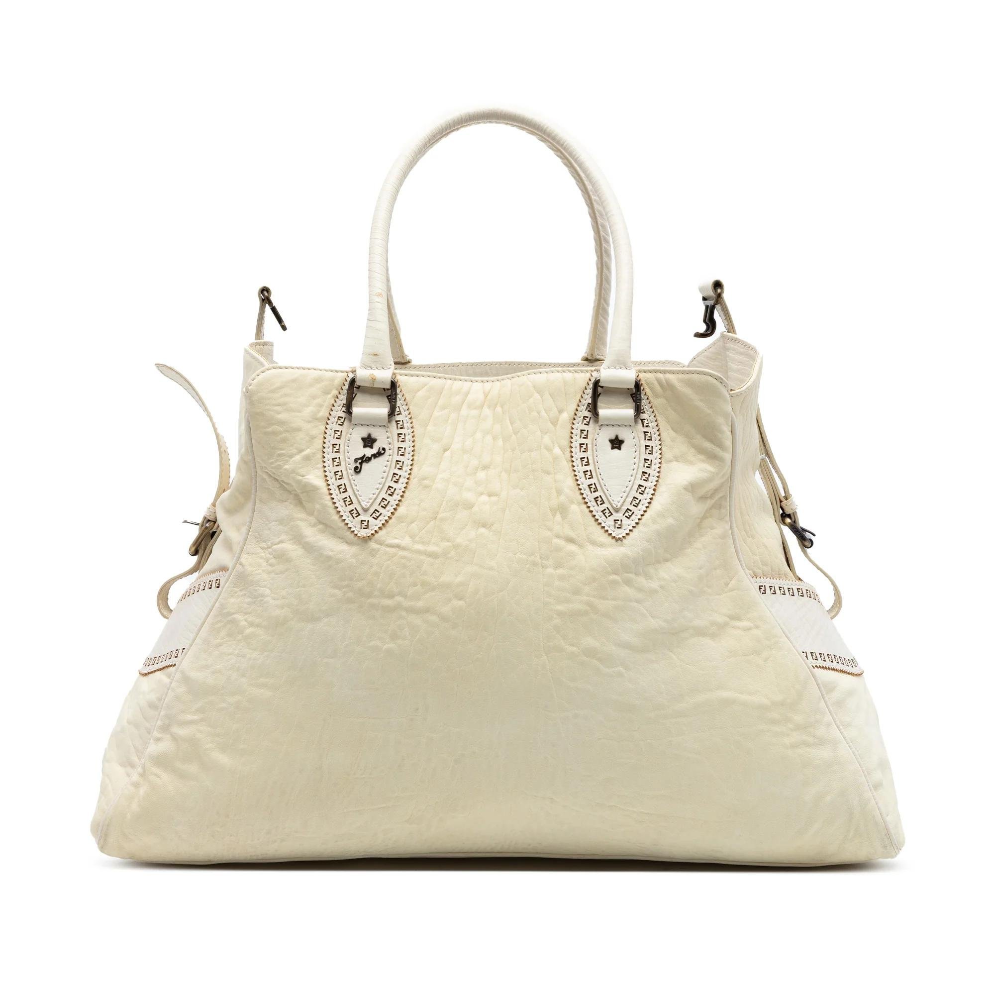 Pocket leather handbag