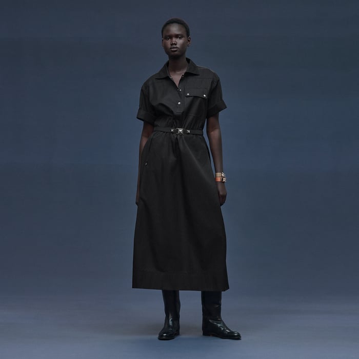 Noir "Mosaique" Short-sleeve Dress