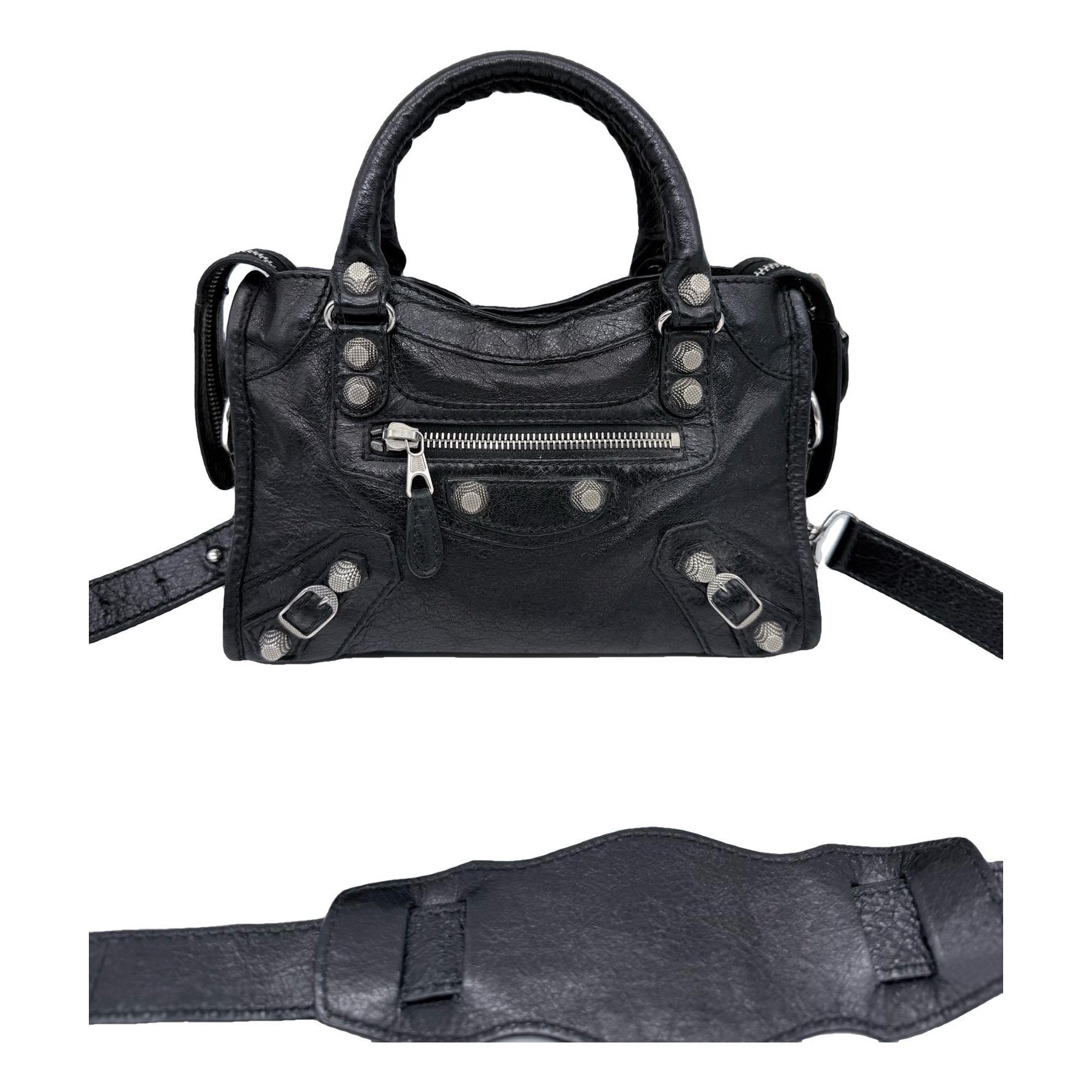 City leather handbag