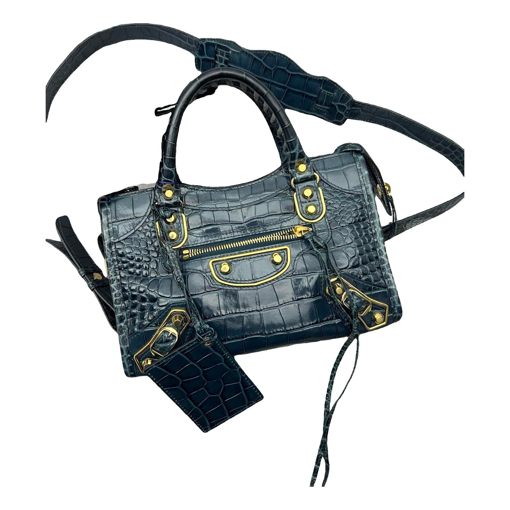 City leather handbag