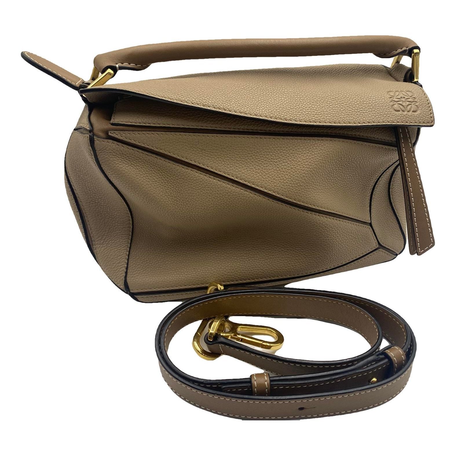 Puzzle leather handbag
