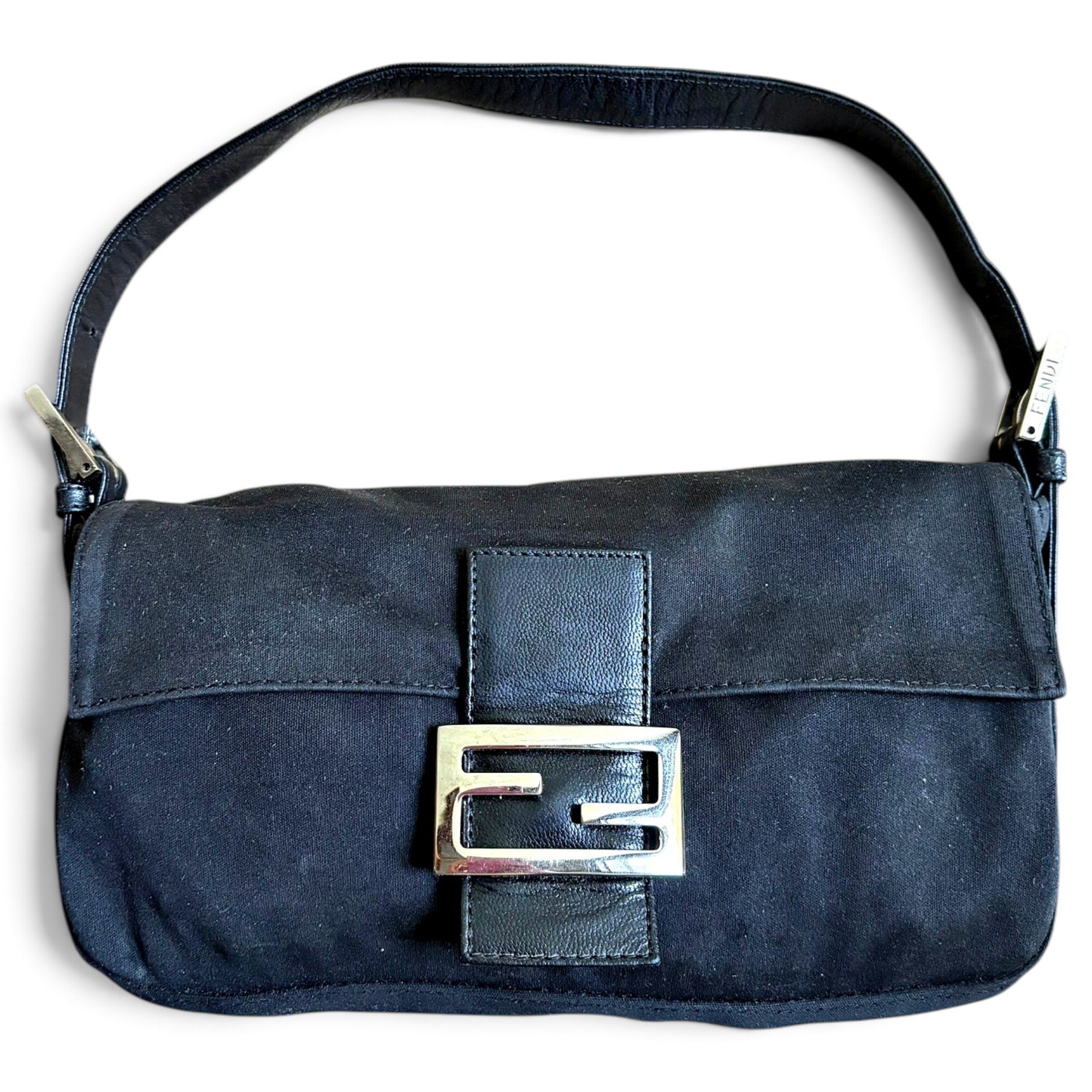 Baguette silk handbag