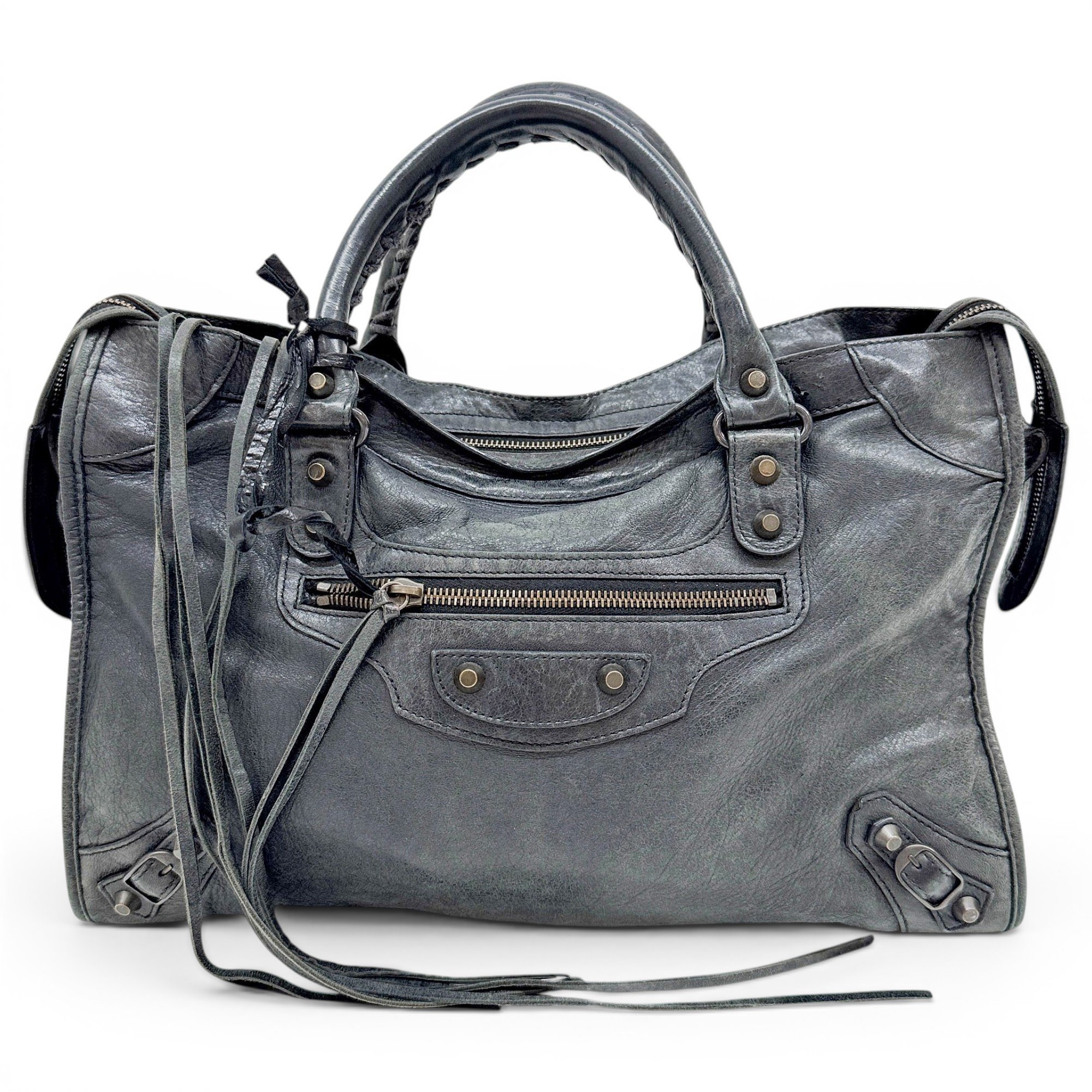 City leather handbag