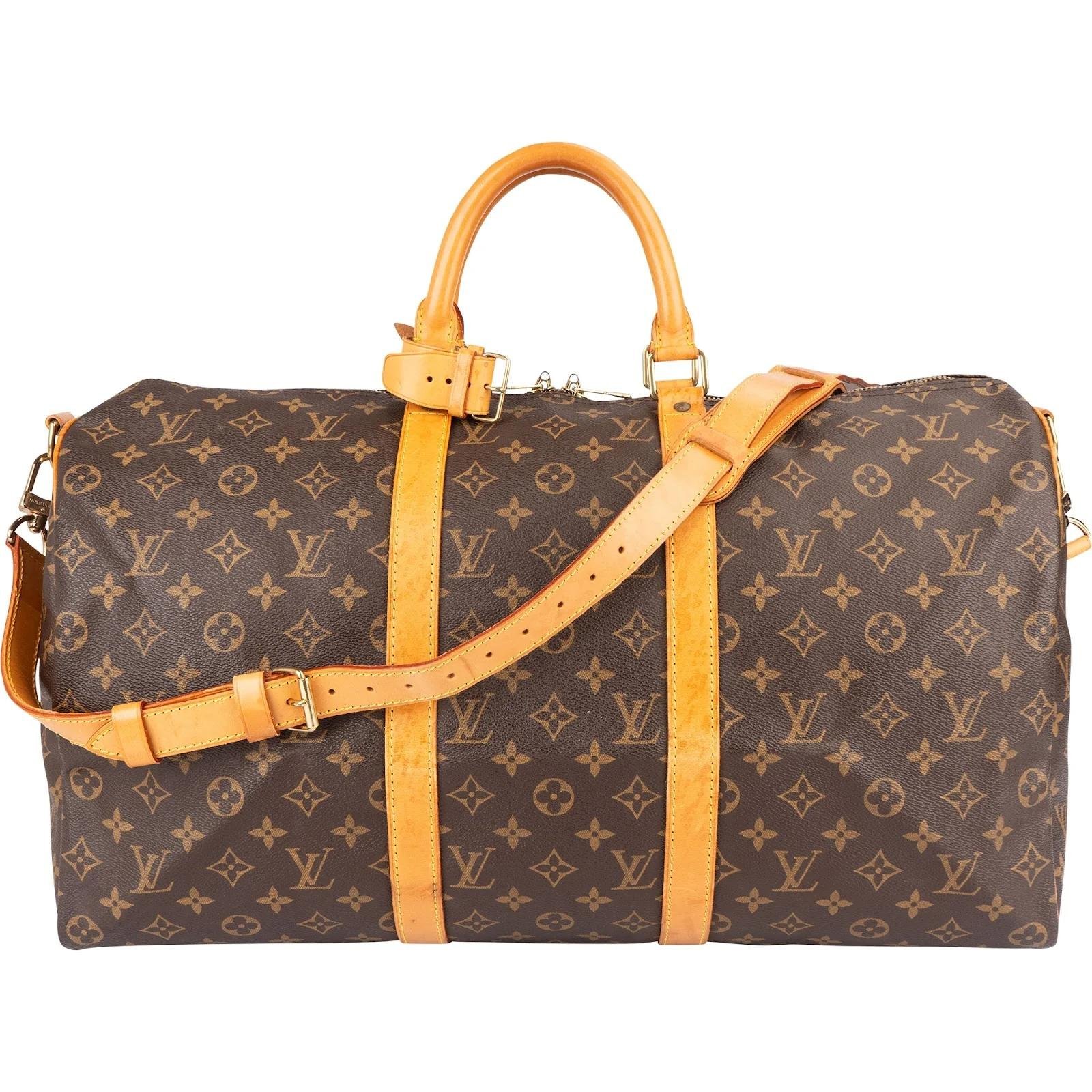 Louis Vuitton Keepall leather travel bag
