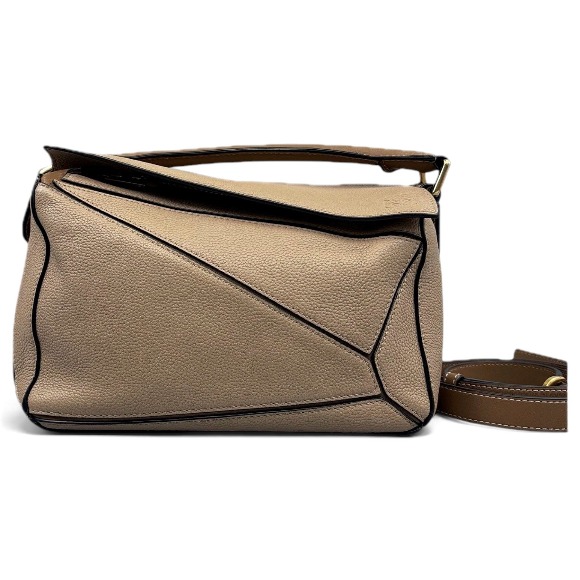 Puzzle leather handbag