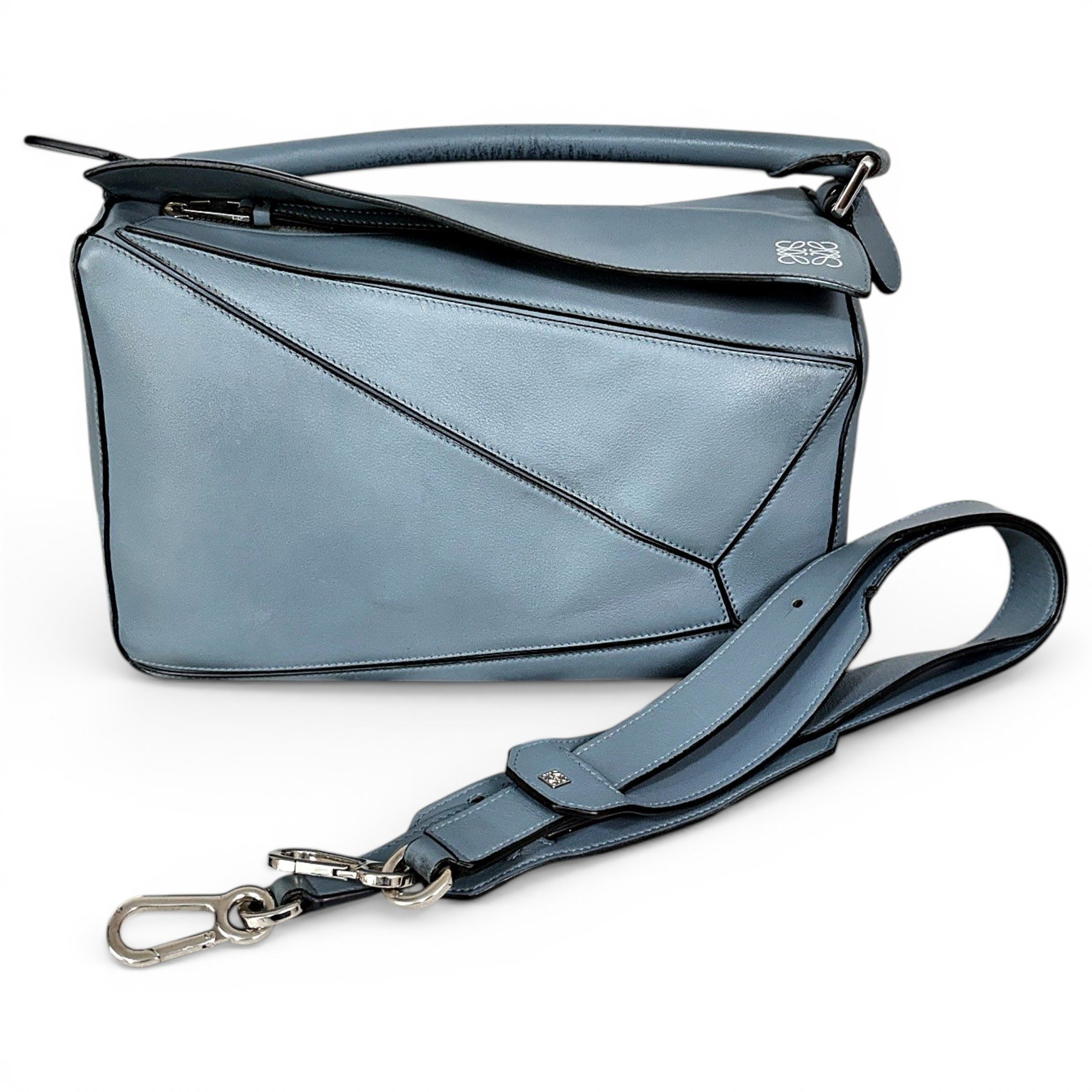 Puzzle leather handbag